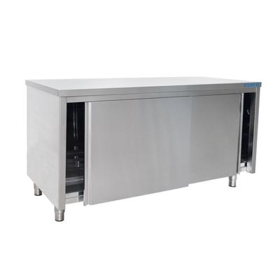 Saro Arbeitsschrank 1200x700x850mm mit Schiebetüren und 1 Boden aus Edelstahl