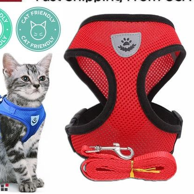 The Cart Load Adjustable Cat Dog Harness, Reflective Control Vest, Leash For Dogs, Pet Safety red xl