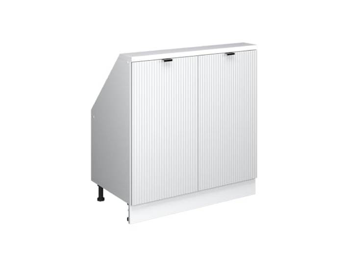 Vicco Dachschrägenschrank Rion, Weiß Riffel/Weiß