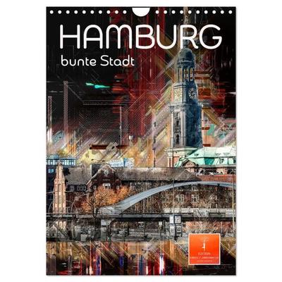 Hamburg bunte Stadt (Wandkalender 2027 DIN A4 hoch), CALVENDO Monatskalender