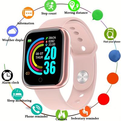 Shopalltechgadgets Fitness Smartwatch With Heart Rate Monitor Call Alerts And Activity Tracker For Android IOS pink