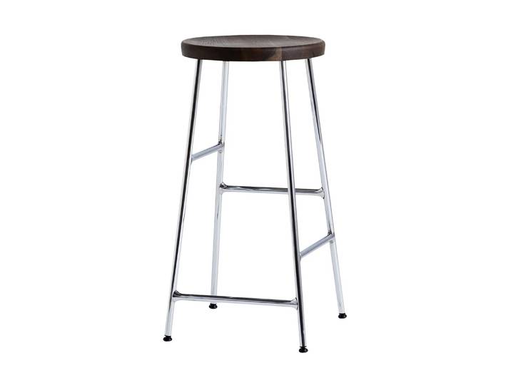 HAY Cornet runder Barhocker 65 cm Smoked oiled oak-chrome