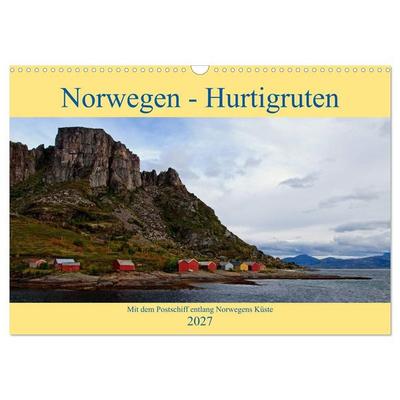 Norwegen - Hurtigruten (Wandkalender 2027 DIN A3 quer), CALVENDO Monatskalender