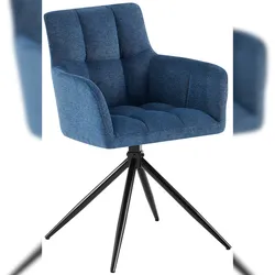 Proregal CHEFGASTRO Esszimmerstuhl LA SERENA Stoff HxBxT 87x59x59cm Stoff Dunkelblau Küchenstuhl