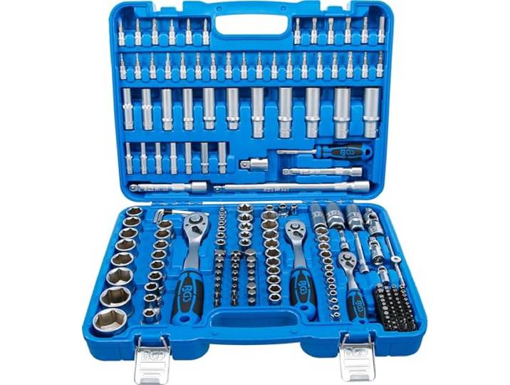 BGS 2245 Jeu de douilles à six pans 6\,3 mm (1/4\ ) / 10 mm (3/8\ ) / 12\,5 mm (1/2\ ) en pouce 192 pièces
