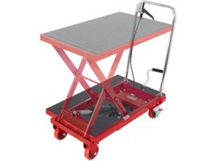 VEVOR Scherenhubtisch hydraulisch 230 kg Tragfähigkeit Hubtischwagen 220–720 mm Hubbereich Hubtisch Werkstatt 700 x 450 mm Plattform Scherenhubwagen Einzelschere Rot Fabriken Lagerhäuser Supermärk