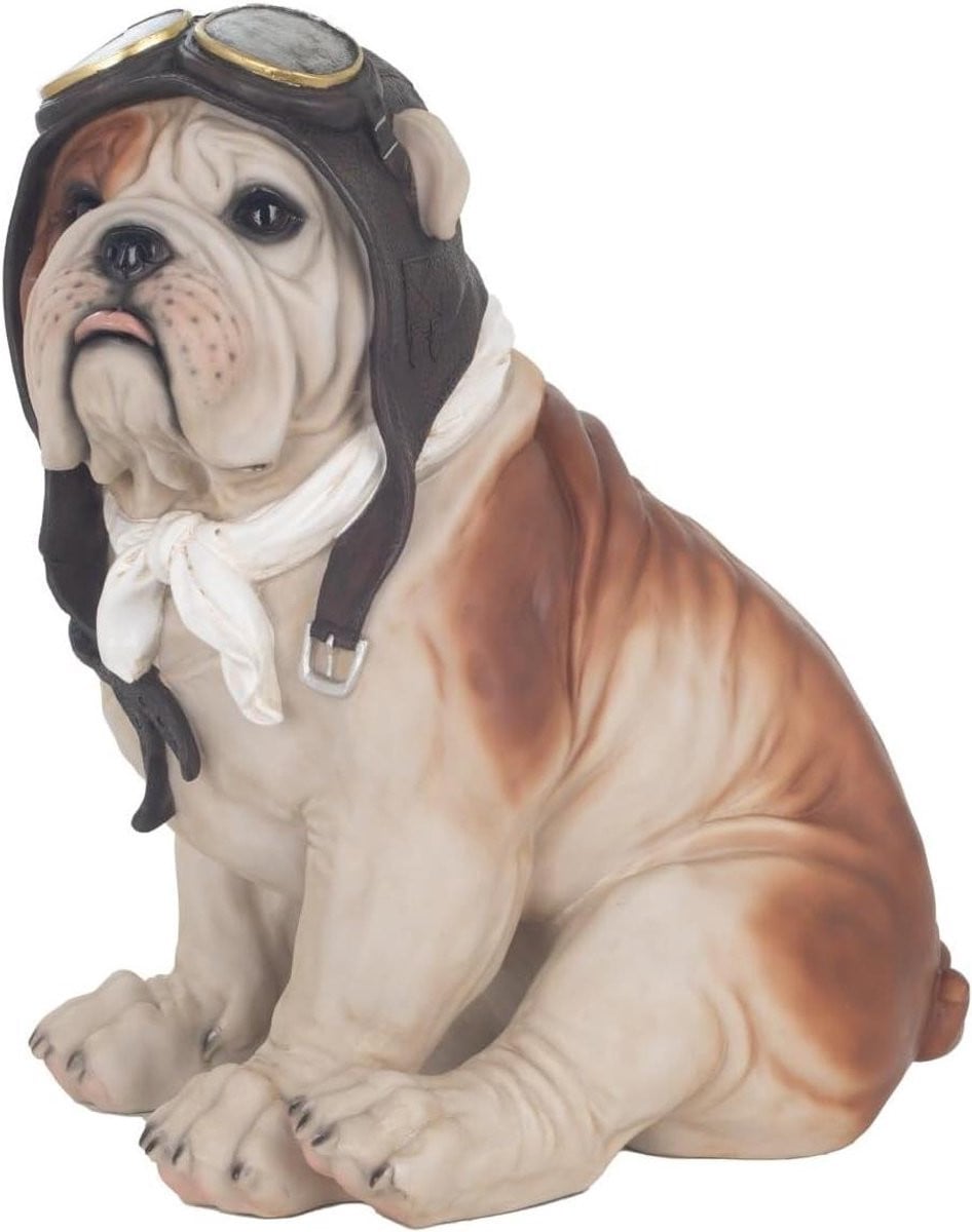 Realistisch Bruin Bulldog Hondenbeeld voor Woondecoratie, Hoogte: 41 cm