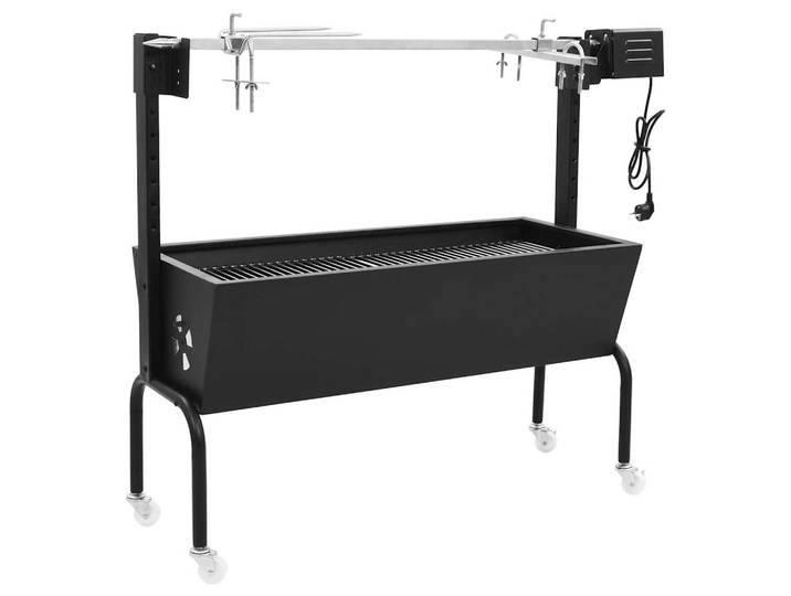 vidaXL Rôtissoire électrique BBQ acier inoxydable