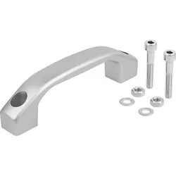 BÜGELGRIFF, FORM:A MIT DURCHGEHENDER BOHRUNG, A=120, L=146, D=M06, ALUMINIUM SILBER