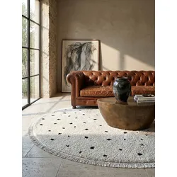Shaggy-Teppich Pflegeleicht Creme 160x160 cm - ATRIO   Kadima Design