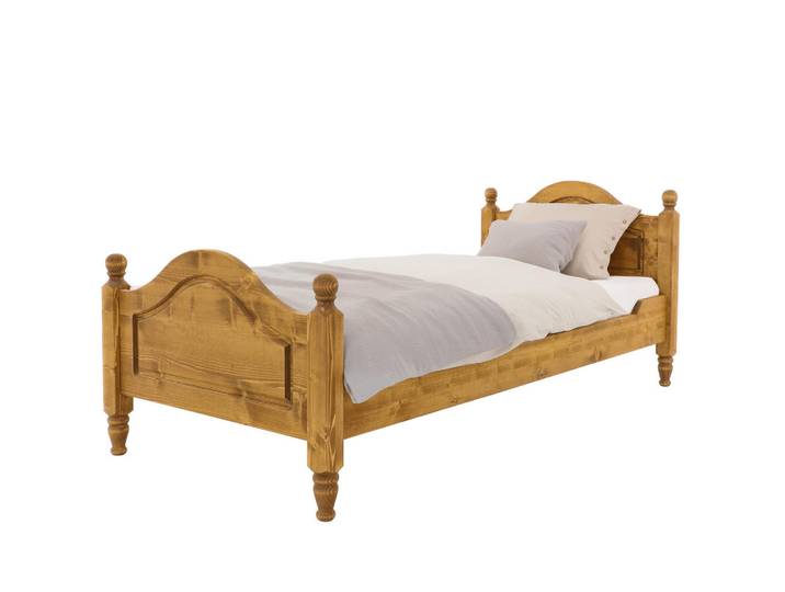 Seart Bett aus Massivholz Charlotte, Hellbraun, Holz, Echtholz,Fichte, 90x200 cm, Schlafzimmer, Betten