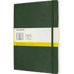 Moleskine Classic Kariertes Notizbuch XL 192 Seiten Waldgrün weicher Einband