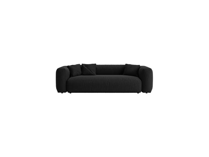 Design 3-Sitzer Sofa „Martina“ Bettfunktion Strukturstoff Schwarz Micadoni
