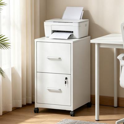 Kodotan sofa 2 Drawer Lockable Metal File Cabinet WIth Wheel, Vertical Under Desk Steel Filing Cabinet with Wall Anti-Tip Kit