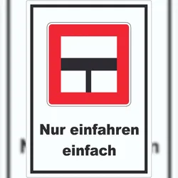 HB-Druck Nur einfahren in die Hauptwasserstraße wenn niemand behindert wird Aufkleber mit Symbol und Text A0 (841x1189mm)