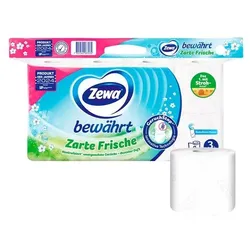 Zewa Toilettenpapier bewährt Lufterfrischer 3-lagig 8 Rollen weiß