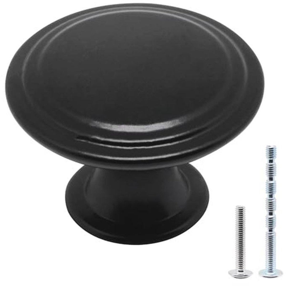 Zwarte Mat Kastknoppen 10 Stuks – Elegante Ronde Deurknoppen voor Keuken, Badkamer en Dressoir