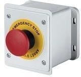 Tecnomat PULSANTE CON TASTO EMERGENZA ROSSO D40 DA PARETE ROSSO CON CONTATTO NC