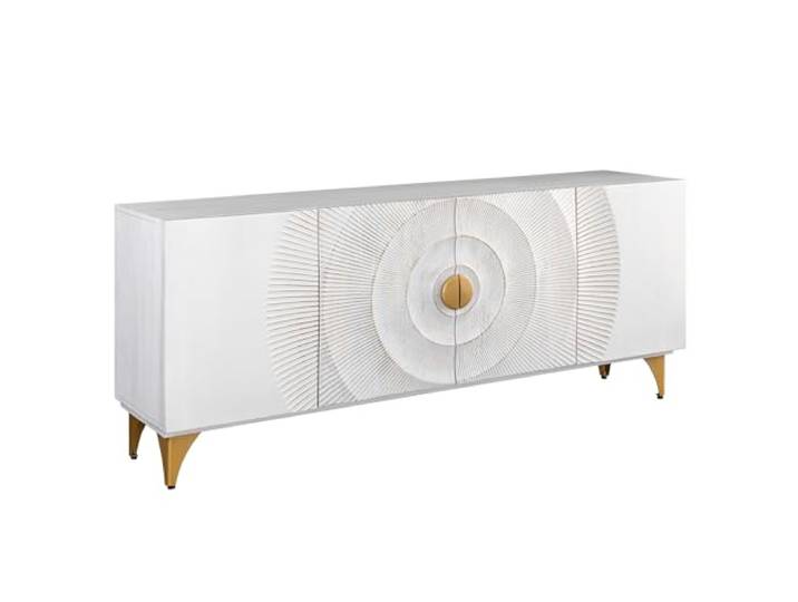 Sideboard GOLDEN SUNSET - 180cm - gold - Mangoholz mit Stauraum Soft Close, handgefertigtes Unikat, montiert geliefert, großzügige Ausführung, modernes Design