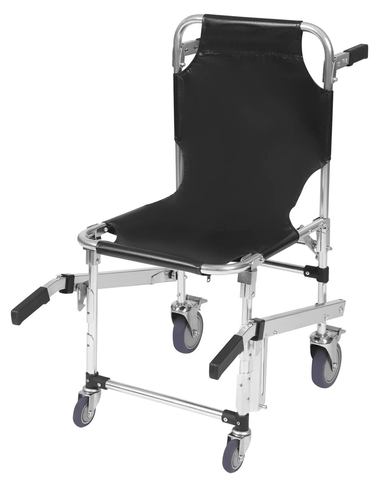 Faltbarer Treppenstuhl - EMS-Treppenstuhl - Aluminiumlegierung - Leicht - Schnelllösevorrichtung - Bis 160 kg - Schwarz