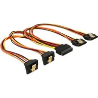 SATA 15Pin > 2x gewinkelt (unten) + 2x gerade, Kabel 30cm