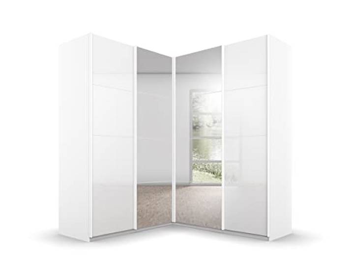 Rauch Möbel QUADRA, Eckschrank, Farbe Hochglanz Weiß/Weiß, Breite 181 cm