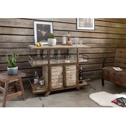 Servierwagen Mango117x46x94 braun lackiert HEAVY INDUSTRY #267