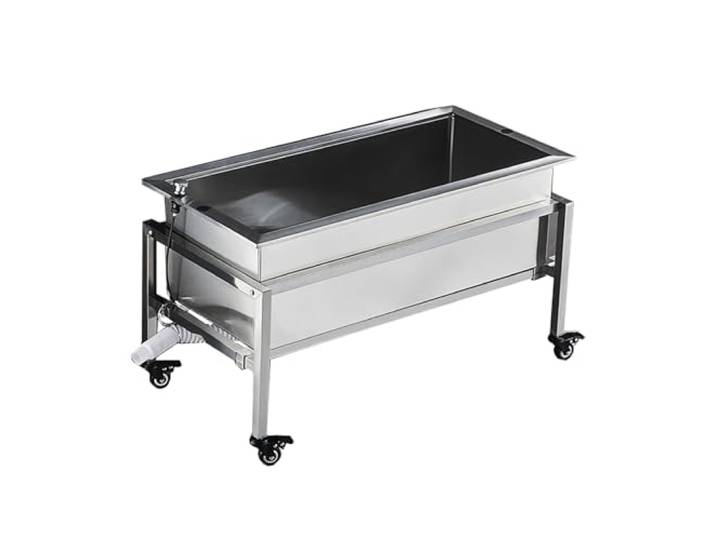 YNIYUJKL Mobile Bodenwischer-Spüle, Waschspüle mit Rollen, Edelstahl, Mehrzweck-Mopp-Eimer, für Waschküche, Keller oder Garagenwerkstatt, 73 cm / 28.7in