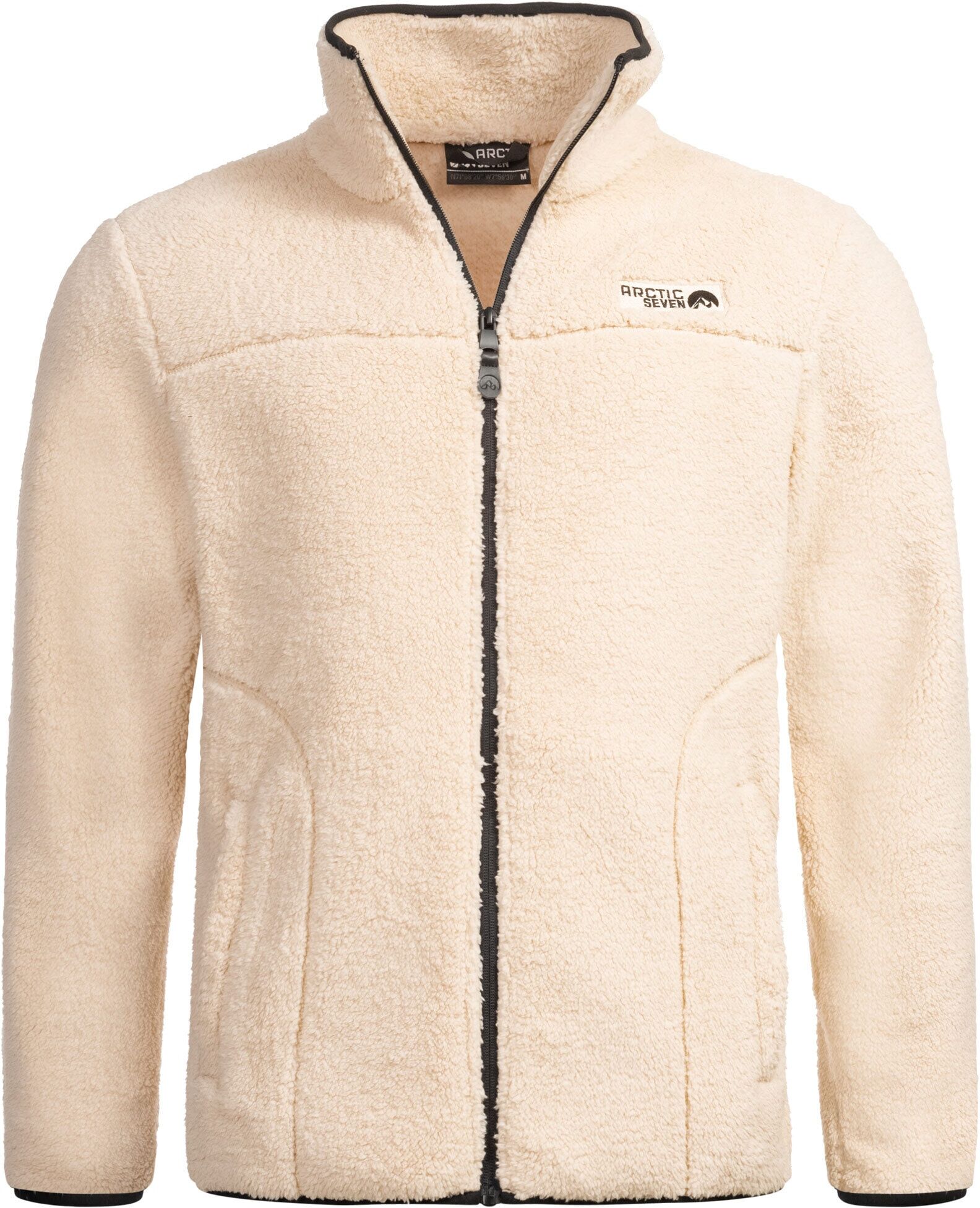 Fleecejacke ARCTIC SEVEN "Arctic Seven Herren Sherpa Fleecejacke AS335", Kinder, Gr. M, beige, Obermaterial: 100% Polyester PES., Jacken Fleecejacke