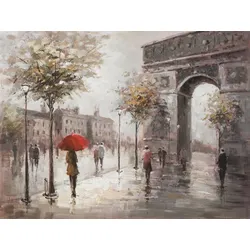Gemälde SPAZIERGANG IN PARIS (LB 60x80 cm) - bunt - LB 60x80 cm