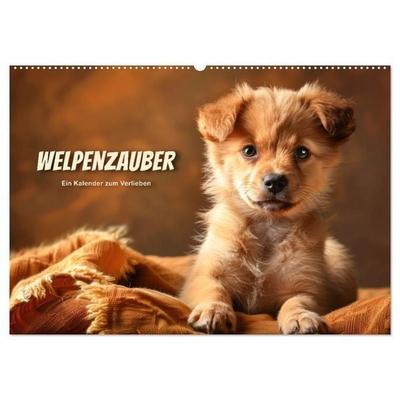 Welpenzauber: Ein Kalender zum Verlieben (Wandkalender 2027 DIN A2 quer), CALVENDO Monatskalender