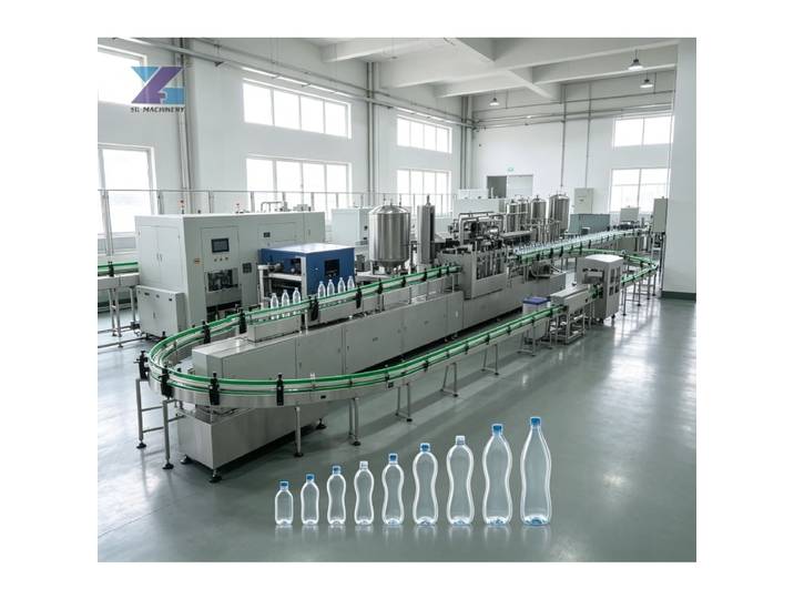 Ligne de production d'eau en bouteille, ligne de production automatique de remplissage de liquides pour nouvelle usine d'eau, personnalisée