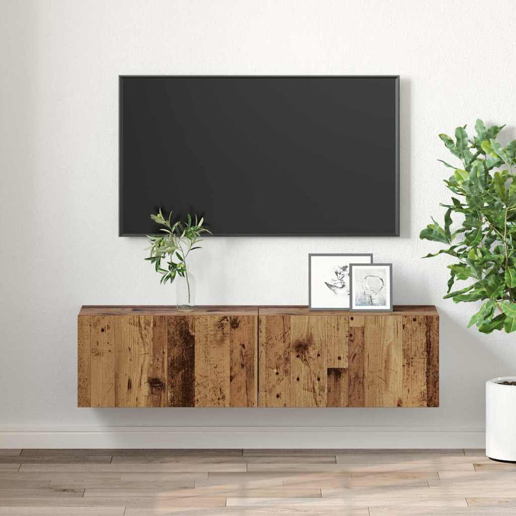 Metro TV Cabinet 2 Pcs 60 X 30 X 30 Cm Engineered Wood Brown 70"