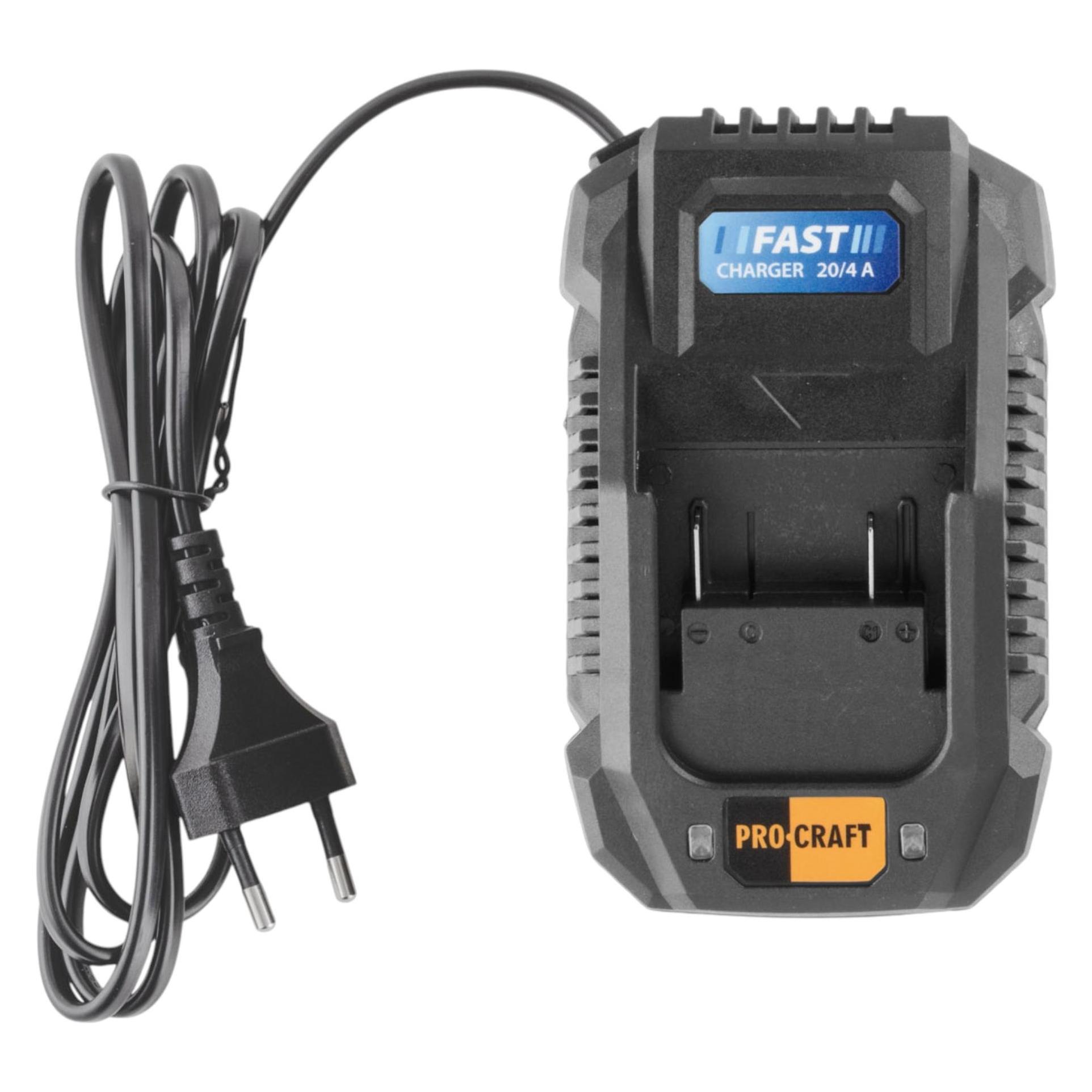 Procraft 20/4A Schnell Ladegerät 20 V 4 A für Li-Ion Akkus (20/4A)