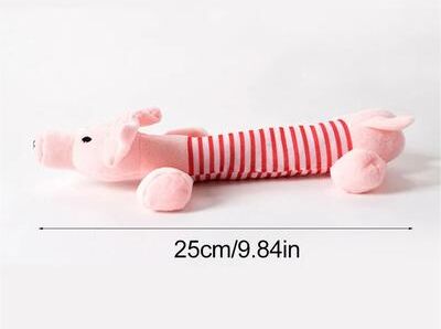 Uplift Essentials Mess Free Stuffingless Plush Squeaky Dog Toy pink