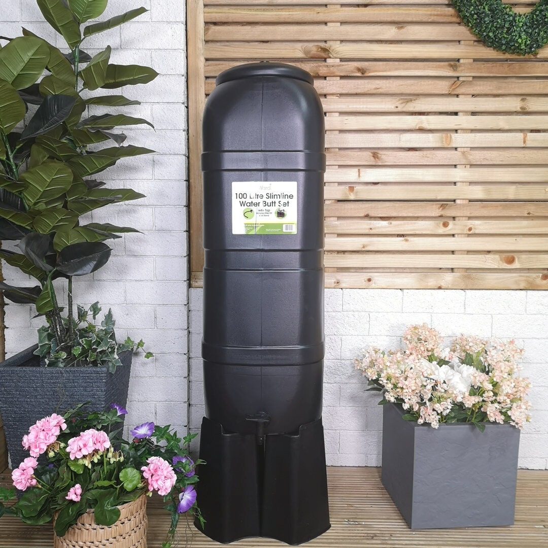 Samuel Alexander Weather Resistant Plastic Rain Barrel Black