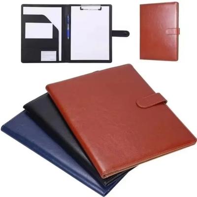 A4 PU Leather Business Portfolio Folder With Magnetic Closure And Memo Pad black