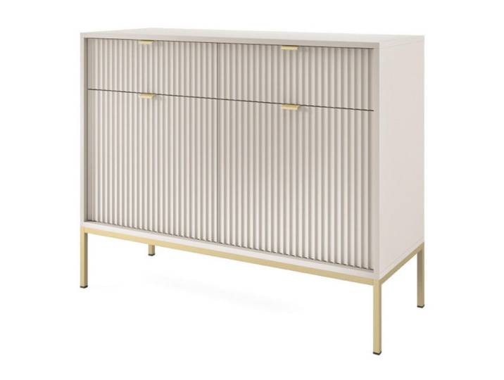 Sepro Meble Kommode Kaschmir Ksz104 Goldfarbene Griffe, Ecru, 104x83x39 cm, Kleinmöbel, Kommoden, Sideboards