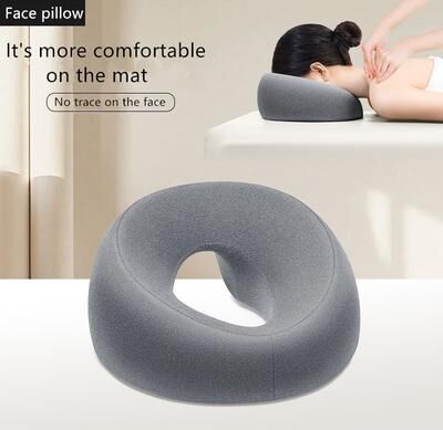 Discount Dollar Deals Ergonomic Memory Foam Face Head Rest Pillow For Beauty Salons gray