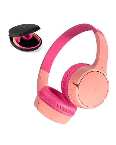 Belkin SoundForm Mini draadloze kinderhoofdtelefoon met ingebouwde microfoon en volumebeperking - Roze