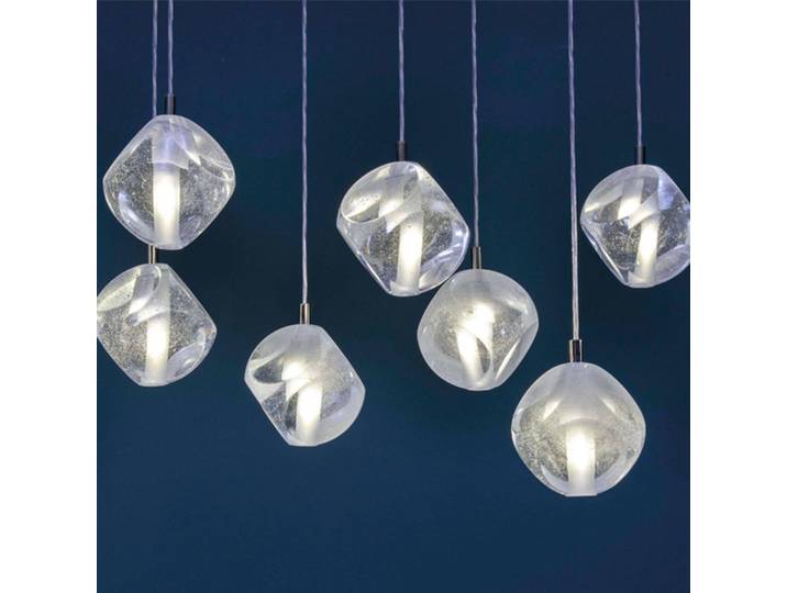 Marchetti Glas Hängeleuchte Glace, dimmbar, klar / transparent, für Wohn- / Esszimmer, Glas, Design