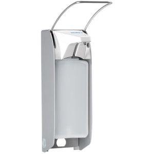 Schülke Desinfektionsspender KHK 500, lang, Wandmontage, mit Armhebel, aus Metall, 500ml