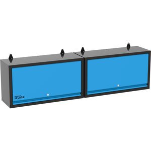 Güde Werkzeugschrank GWS 2T XL, 40463, Metall, schwarz / blau, Hängeschrank mit 2 Fachböden, abschließbar, 171 x 46 x 31 cm
