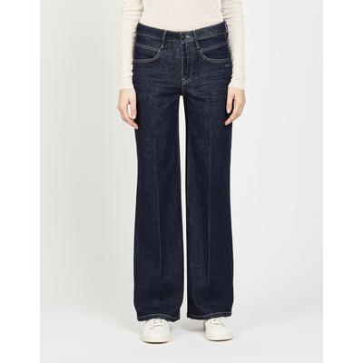 Relax-fit-Jeans GANG "94MEDINA WIDE", Damen, Gr. 29, Normalgrößen, blau (worn rinse), 98% Baumwolle, 2% Elasthan, unifarben, relaxed fit lang, Jeans, mit normaler Beinlänge