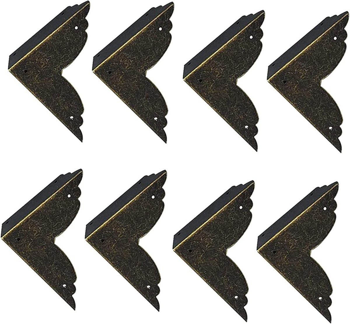 Set van 8 metalen antieke meubelhoekbeschermers voor tafels en meubels