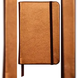 Clairefontaine 4x Notizbuch fest Cuirisé TM 72 Blatt blanko, A6 - 10,5x14,8cm - Braun 400098C