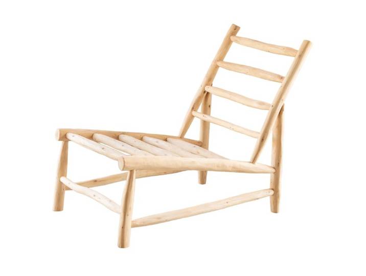 Fauteuil lounge bois organique Naturel 60x80x75 cm