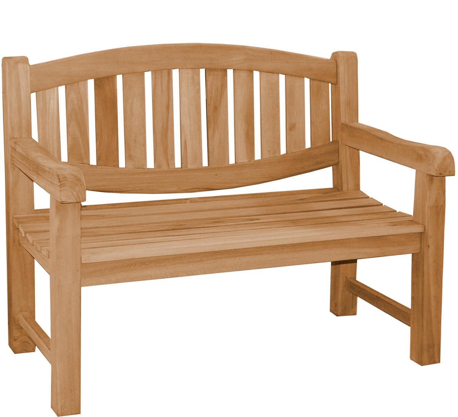 Gartenbank Bergamo Teak Massivholz - Breite: XXL extra stark 120 cm