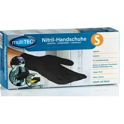 MULTITEC Nitril-Einweghandschuhe, Schwarz, Größe S  - 50er-Pack