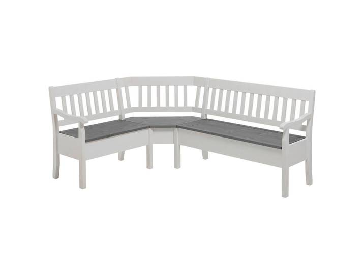 Boxxx Eckbank, Grau, Weiß, Holz, Kiefer, massiv, 170x147 cm, Esszimmer, Bänke, Eckbänke
